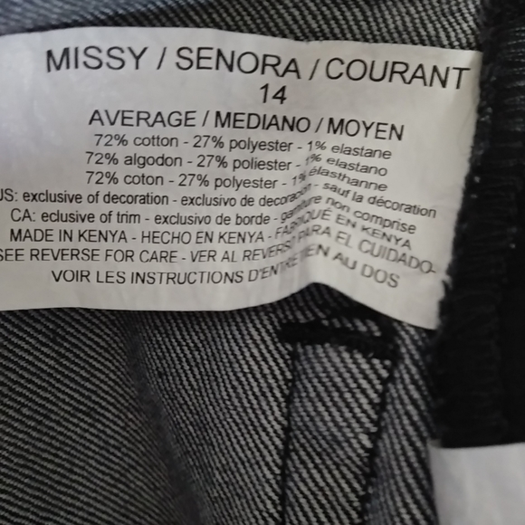 Gloria Vanderbilt 14 Amanda 34x29 Black Jeans Plus - Picture 8 of 10